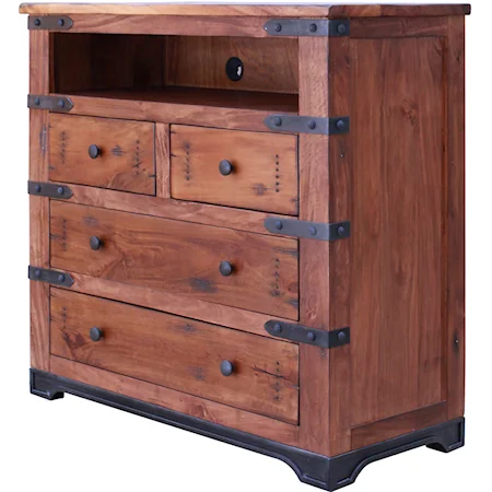 4 Drawer Media Chest with Wire Management